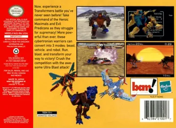 Transformers - Beast Wars Transmetals (USA) box cover back